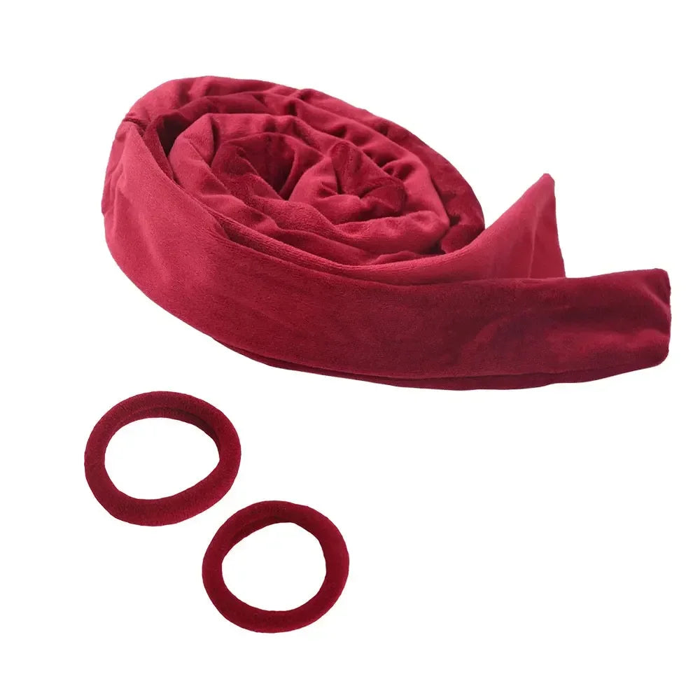 Luminora Heatless Curling Wrap Set — Burgundy · Hair ties / China Mainland