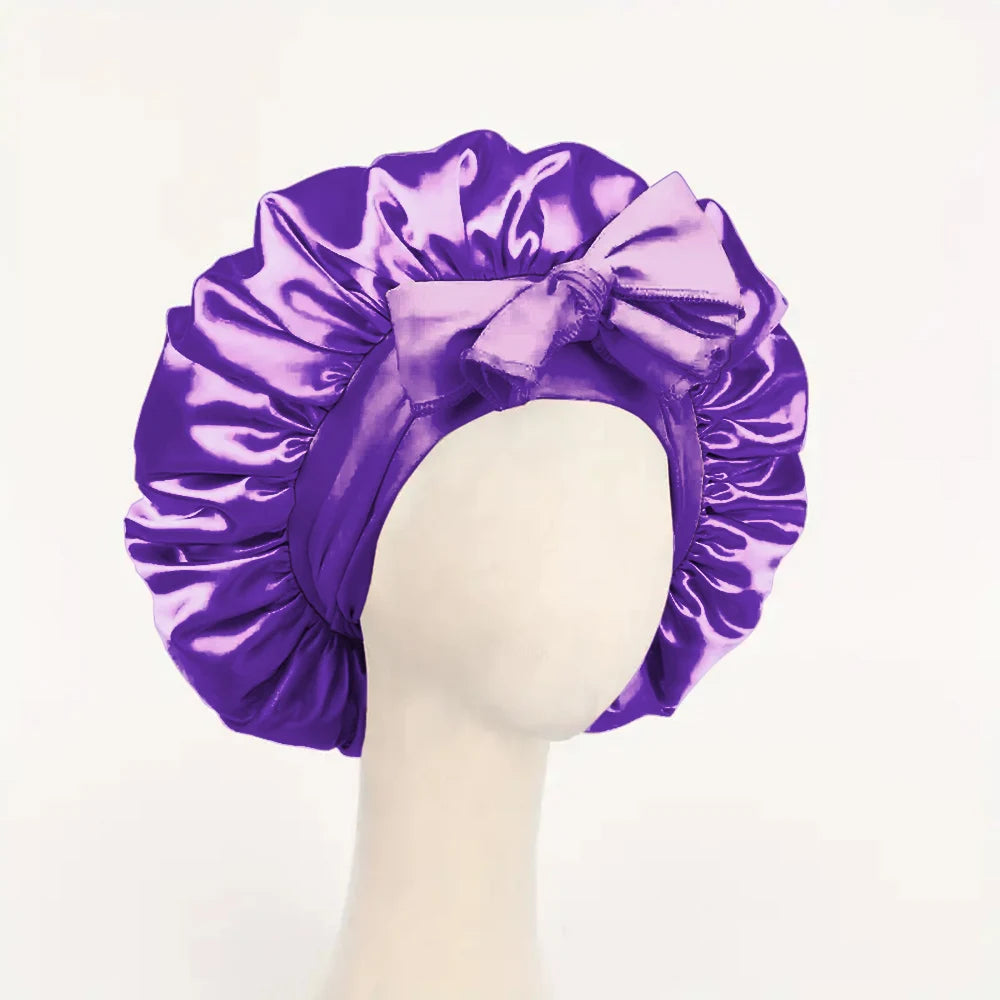 Luminora Satin Sleep Bonnet — Dark Purple