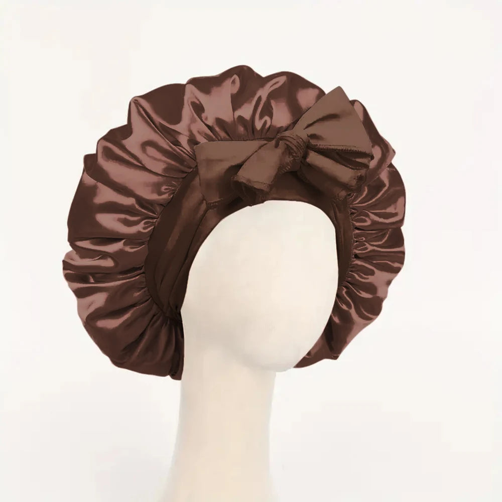 Luminora Satin Sleep Bonnet — Coffee