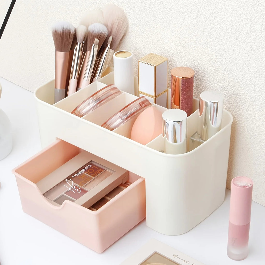 Organizator pentru cosmetice cu sertar și compartimente – Luminora