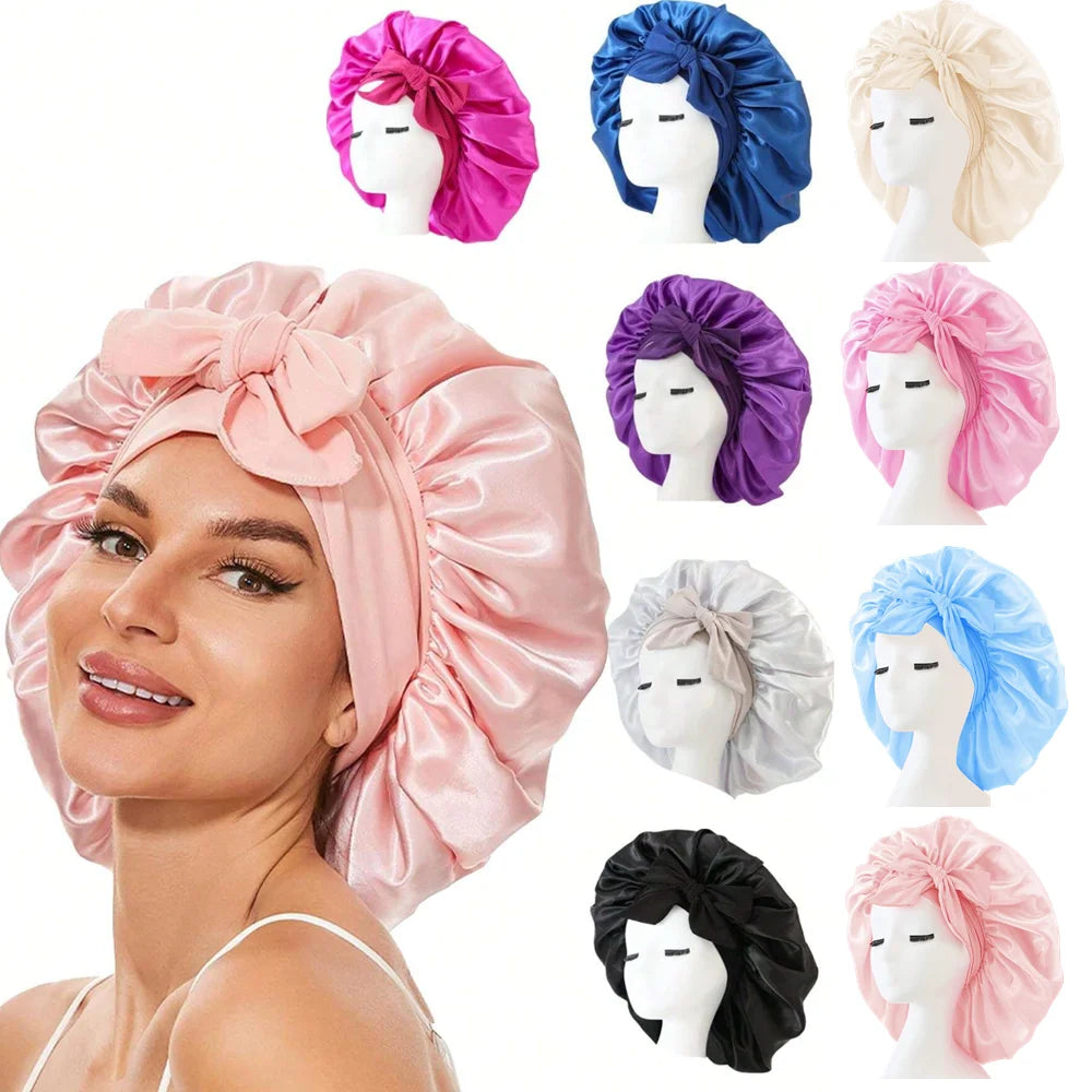 Luminora Satin Sleep Bonnet — product in use
