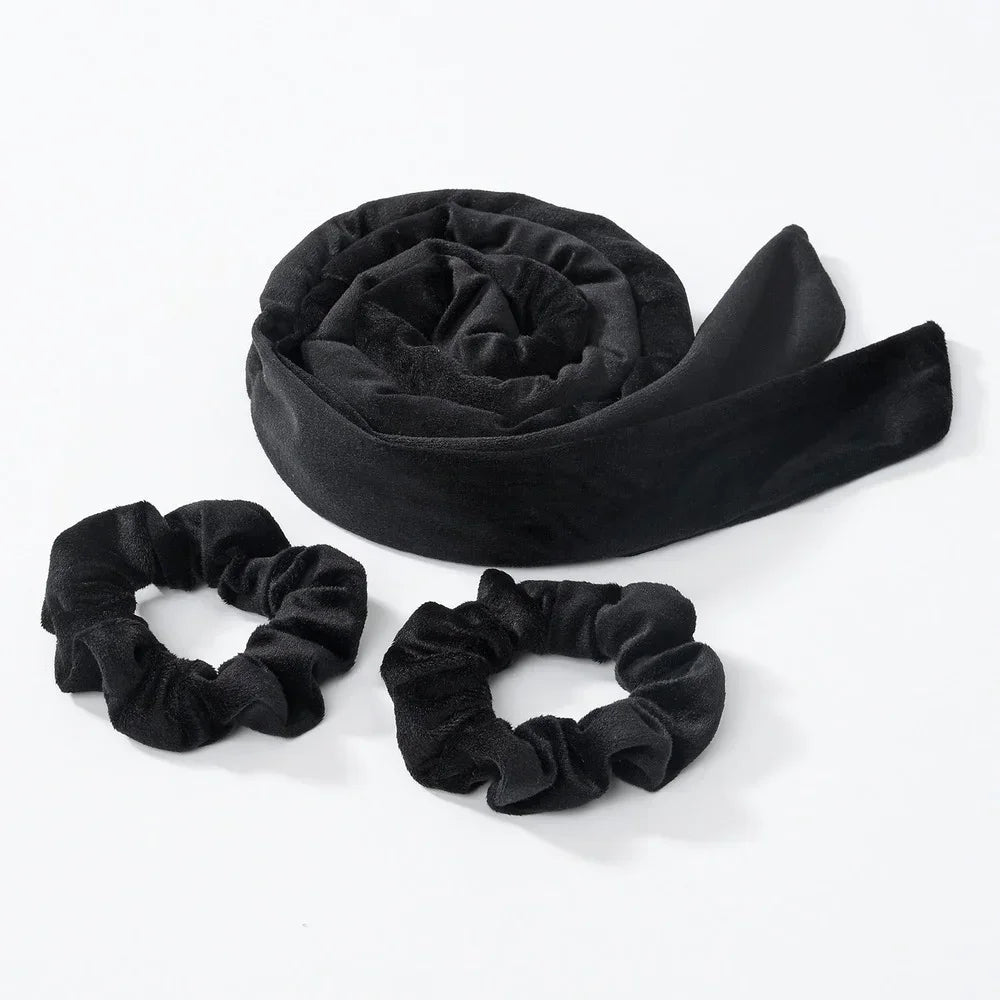 Luminora Heatless Curling Wrap Set — Black · Scrunchies / China Mainland
