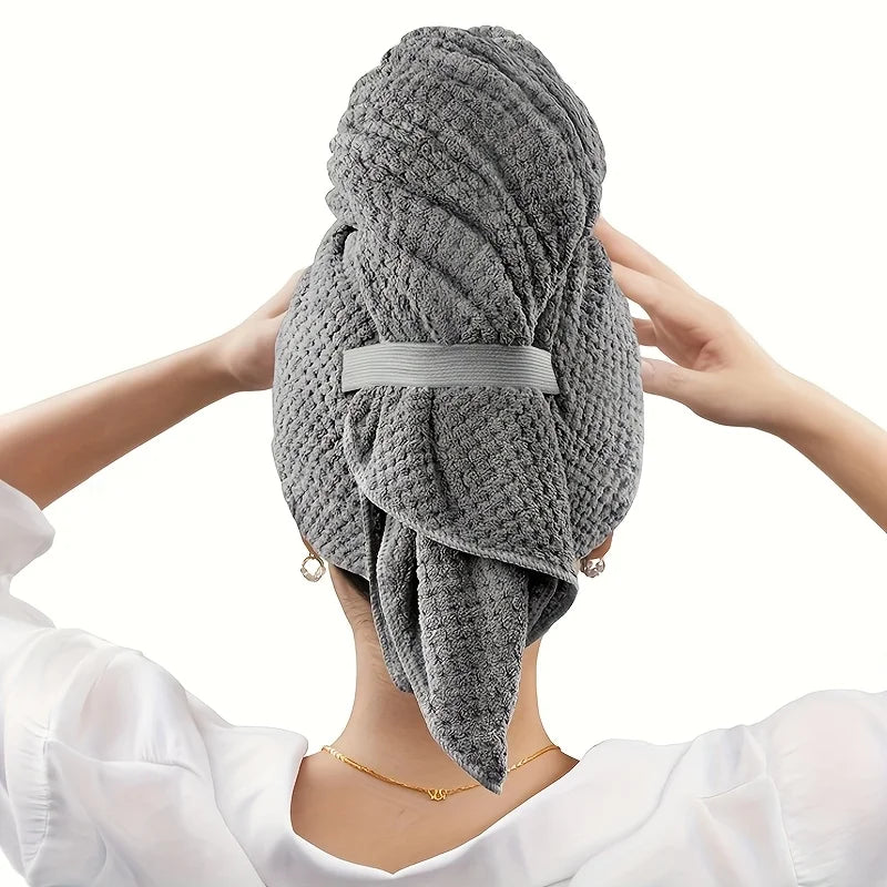Luminora Soft Hair Towel Wrap — product in use