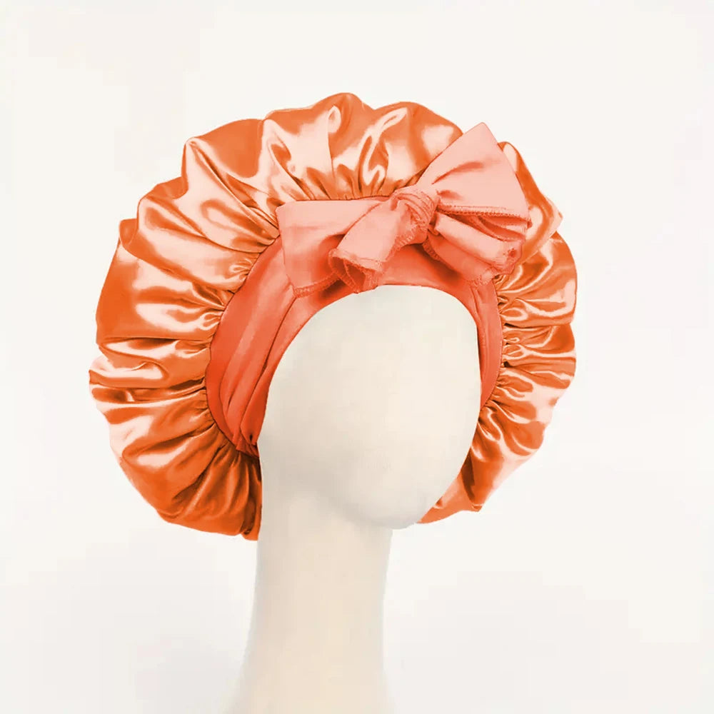Luminora Satin Sleep Bonnet — Orange