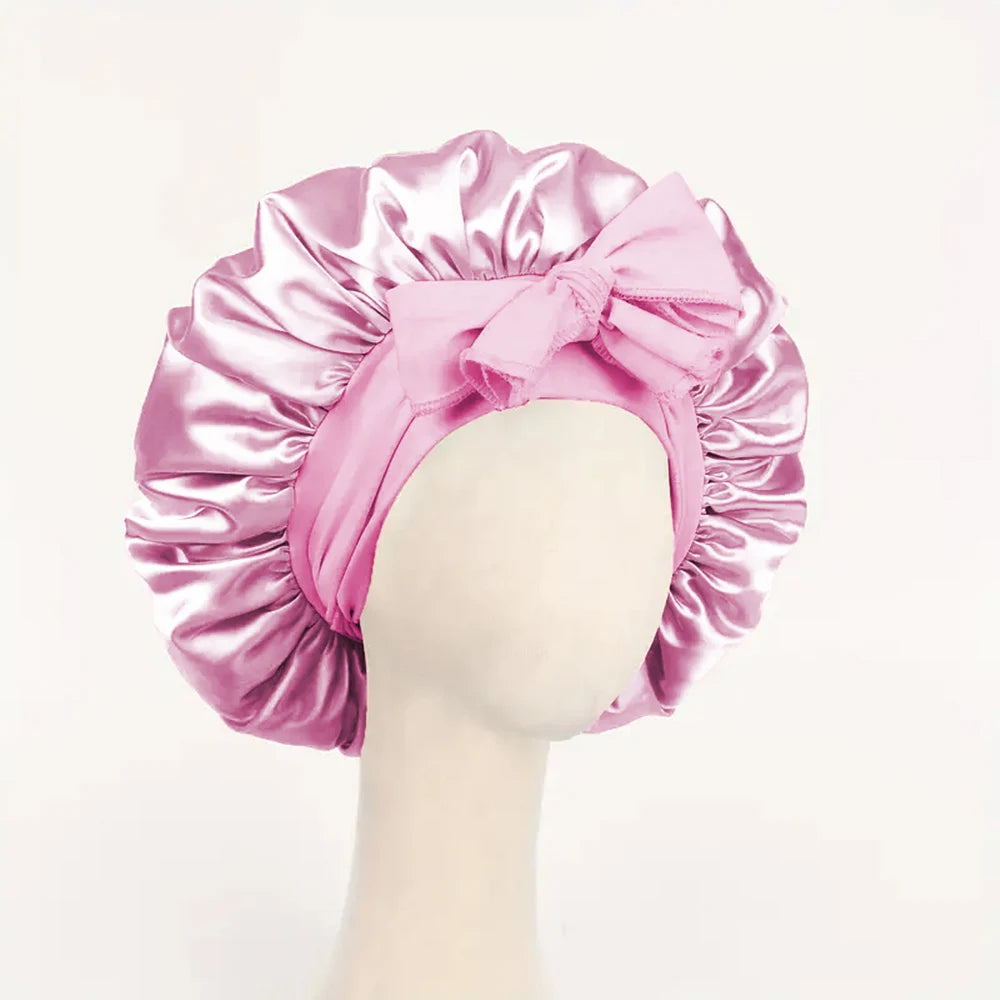 Luminora Satin Sleep Bonnet — Light Pink
