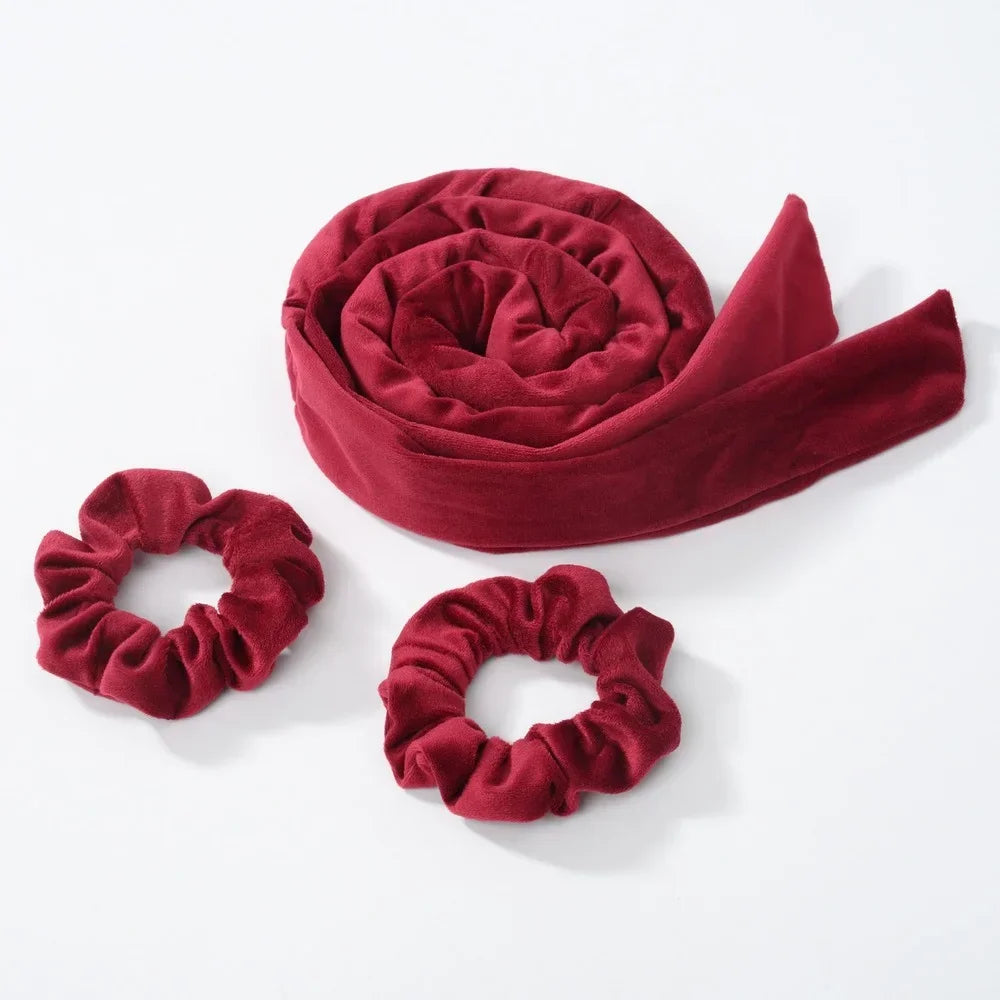 Luminora Heatless Curling Wrap Set — Burgundy · Scrunchies / China Mainland