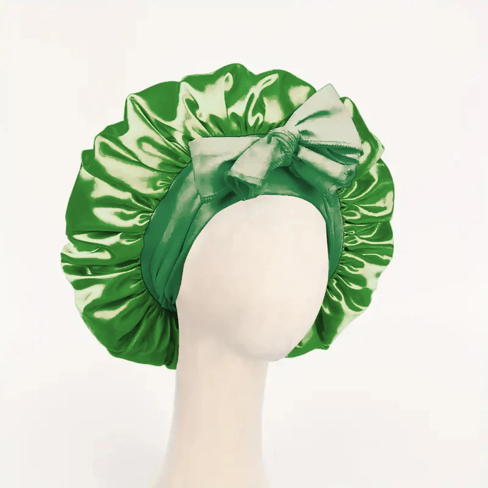 Luminora Satin Sleep Bonnet — Green