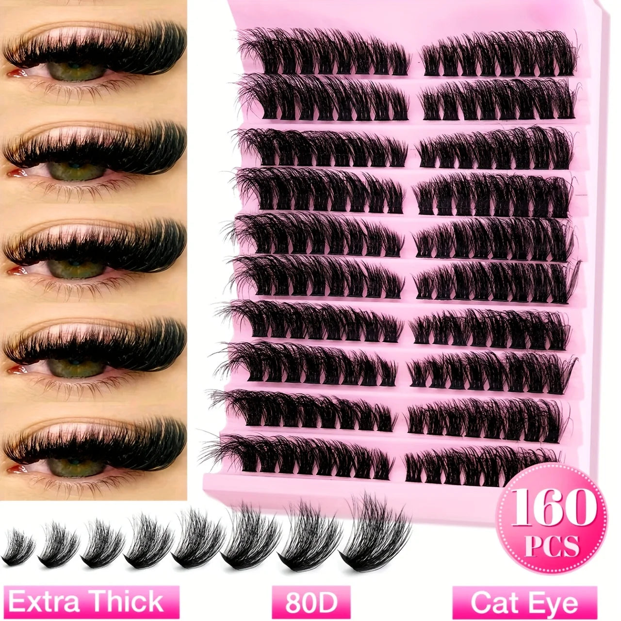 Natural D-Curl Lash Clusters – DIY Extension Set