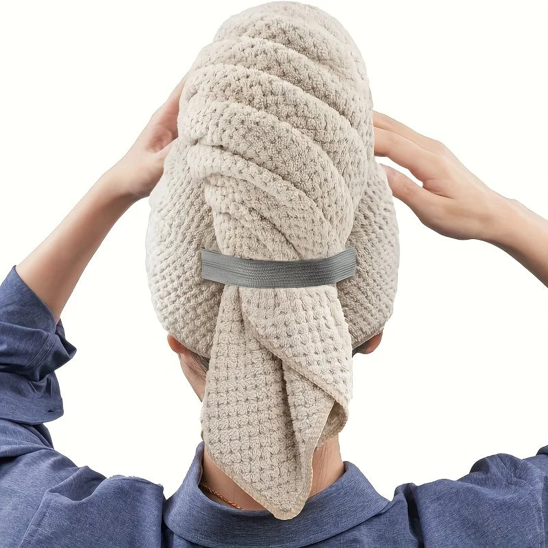 Luminora Soft Hair Towel Wrap — Sand
