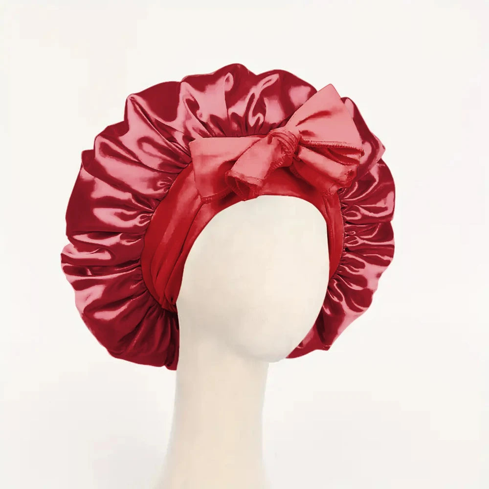 Luminora Satin Sleep Bonnet — Red