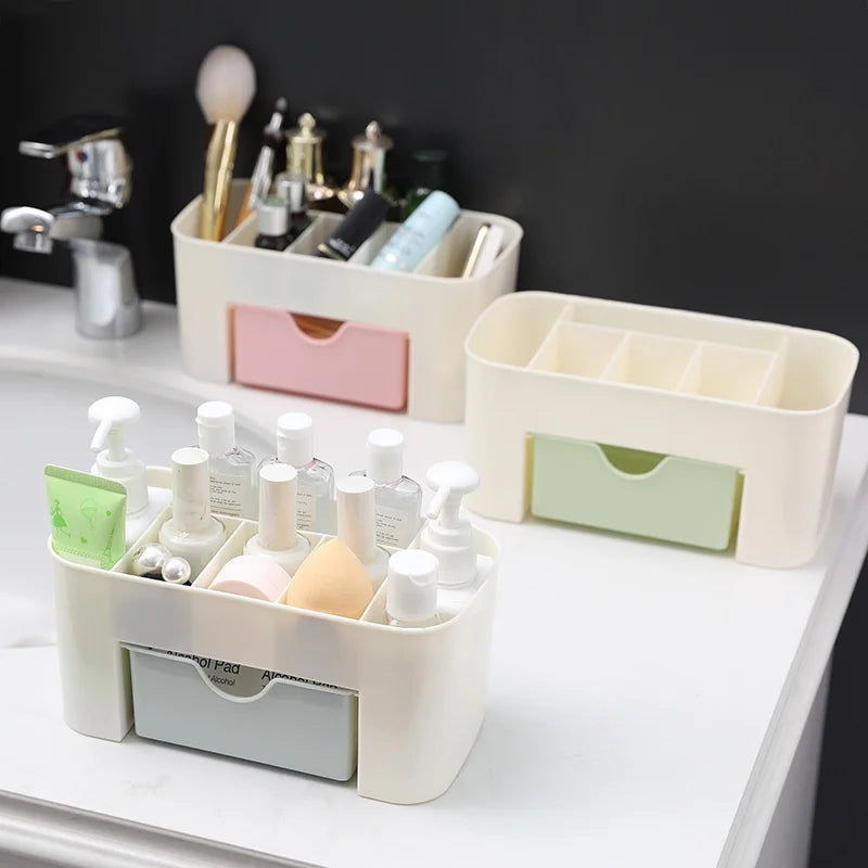 Organizator pentru cosmetice cu sertar și compartimente – Luminora