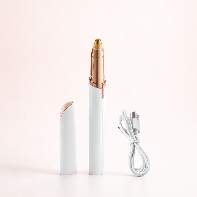Luminora Precision Facial Trimmer with cap and USB charging cable